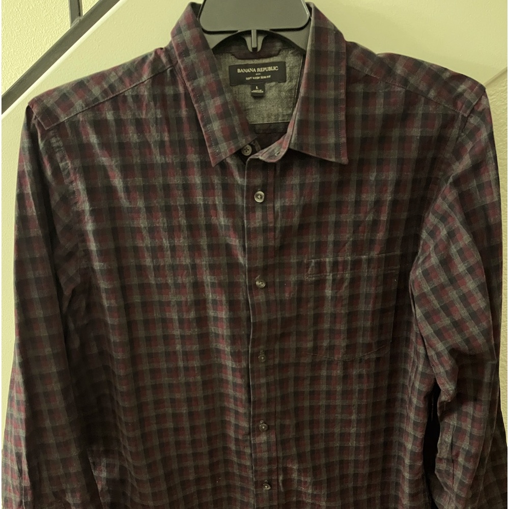 Banana Republic Mens Soft Wash Slim Fit Long Sleeve Polo